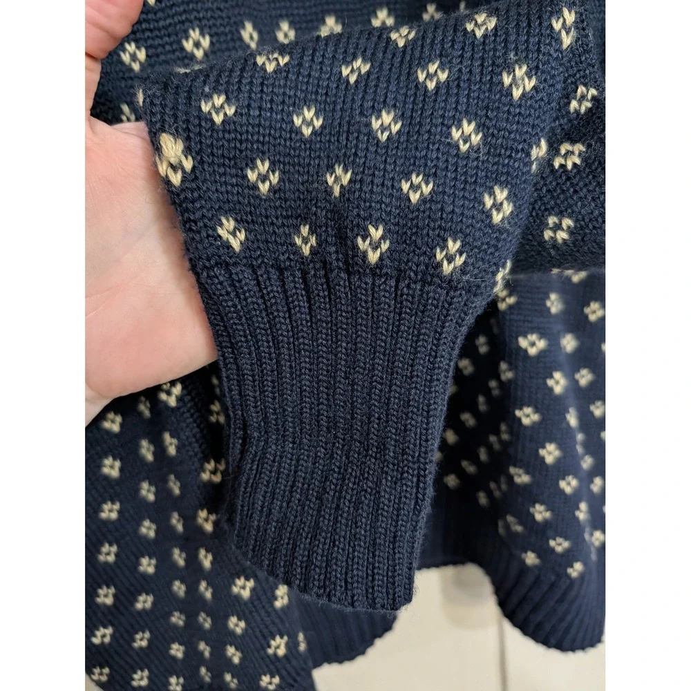 Vintage Old Navy Vintage Reindeer Fair Isle Navy Wool‎ Blend Sweater Holiday